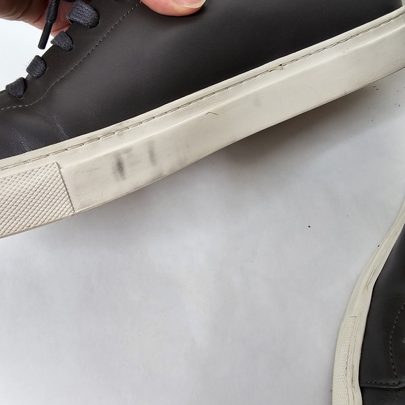 Good Man Brand Dark Gray With Black Trim Nappa Leather Sneakers Size 10.5 - Picture 7 of 10